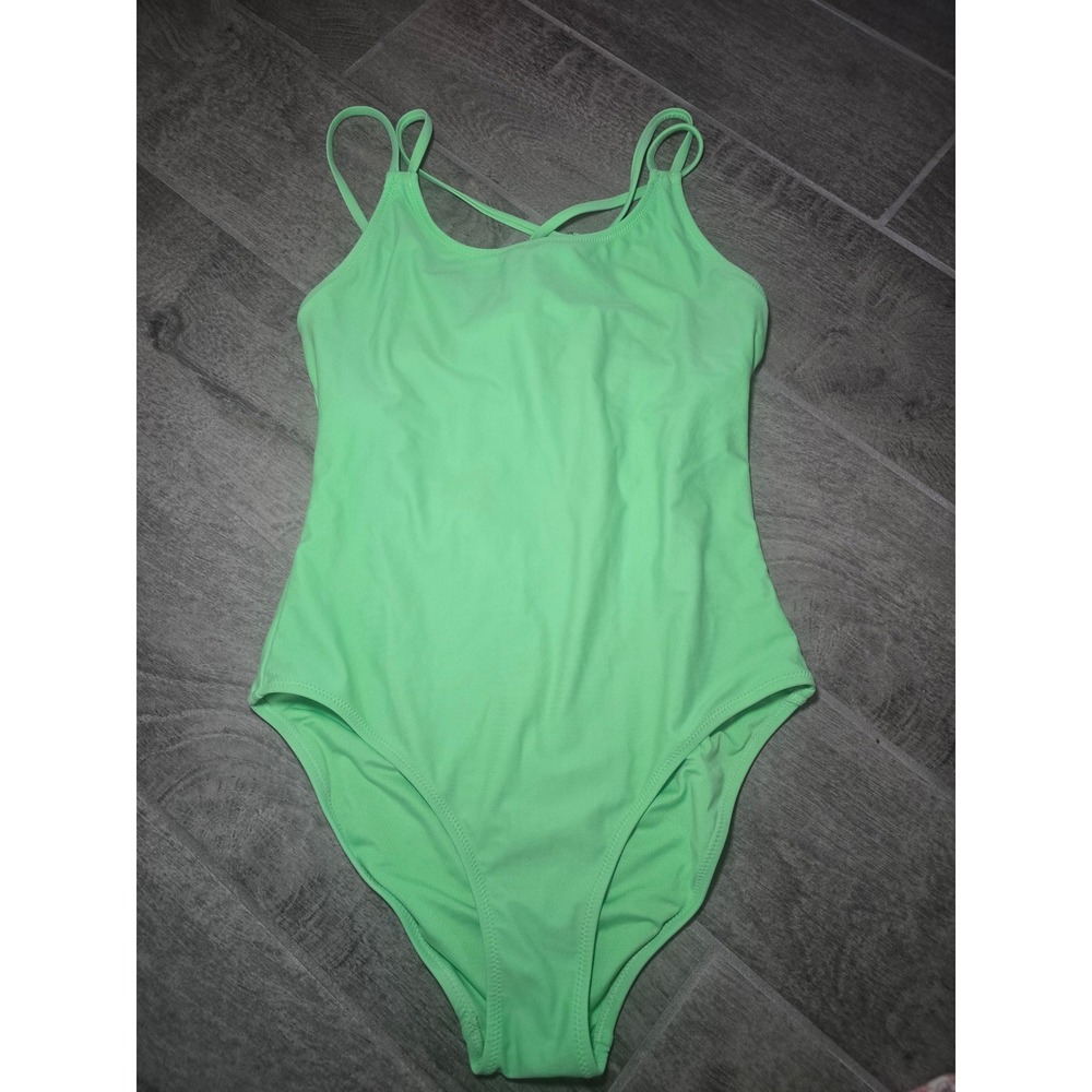 White Birch Mint Green Strappy‎ Back One Piece Swimsuit Size Small Beach Summer